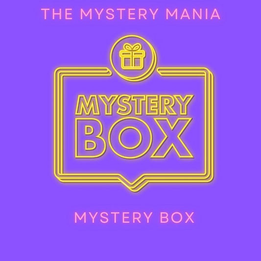 Mystery Mania mystery box by Pretty Packed Box with mixed liquidation items and unboxing surprises